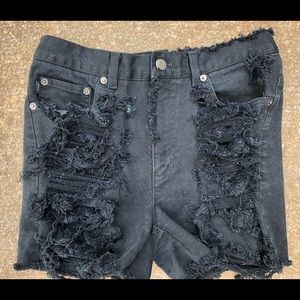 High waisted Distressed shorts